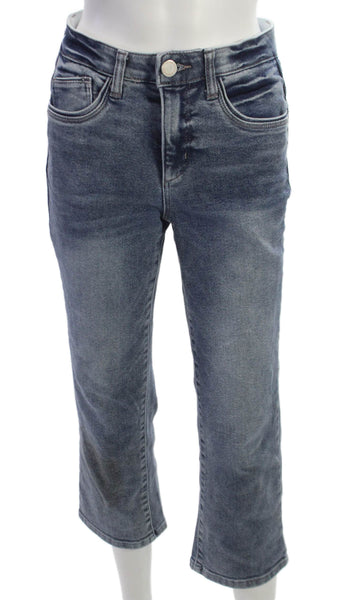 Wit & Wisdom Womens Cropped High Rise Blue Cotton Blend Jeans Size 2P