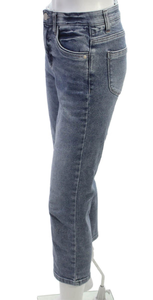 Wit & Wisdom Womens Cropped High Rise Blue Cotton Blend Jeans Size 2P