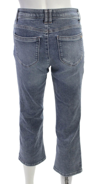 Wit & Wisdom Womens Cropped High Rise Blue Cotton Blend Jeans Size 2P