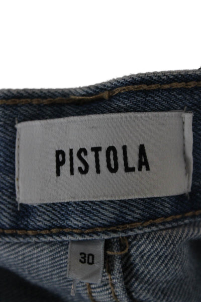 Pistola Womens A-Line Short Cotton Skirt Blue Button Closure Size 30