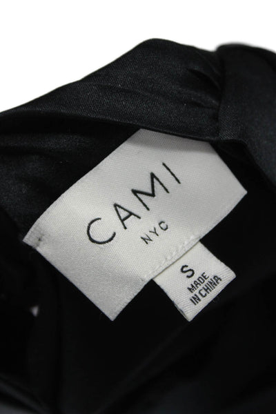 Cami NYC Womens One Piece Silk V Neck Sleeveless Bodysuit Black Size S