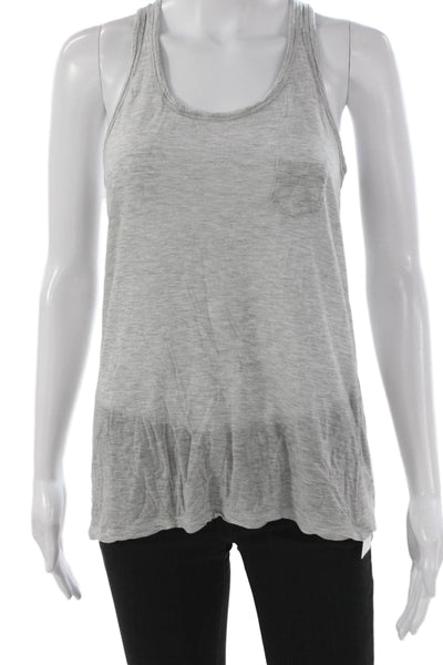 Club Monaco Women Basic Lyocell Scoop Neck Sleeveless Tank Gray Petites Size S