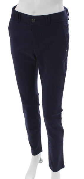 Kjus Womens Chino Pants Blue Rayon Button Solid Inseam 30 Size 38
