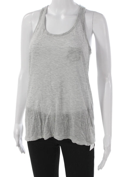 Club Monaco Women Basic Lyocell Scoop Neck Sleeveless Tank Gray Petites Size S