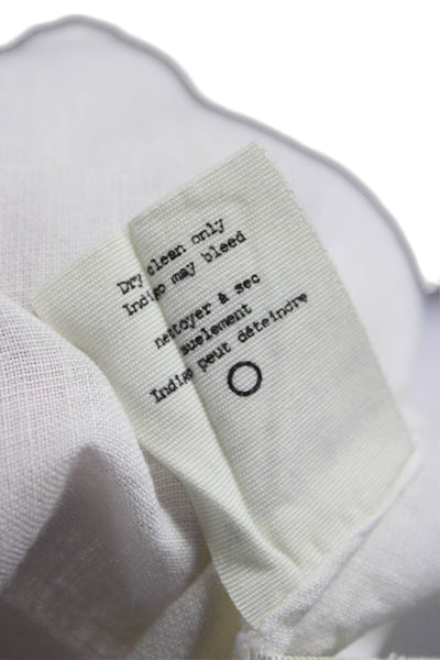 Rag & Bone Jean Womens White Linen Sleeveless Basic Tank Round Neck Zip Size XS