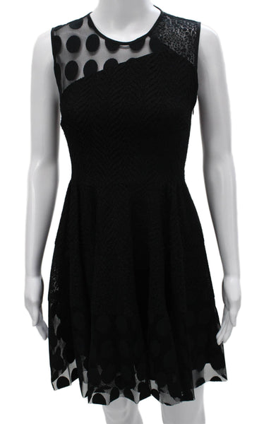 Nanette Lepore Women Fit & Flare Dress Black Sleeveless Round Neck Size 4