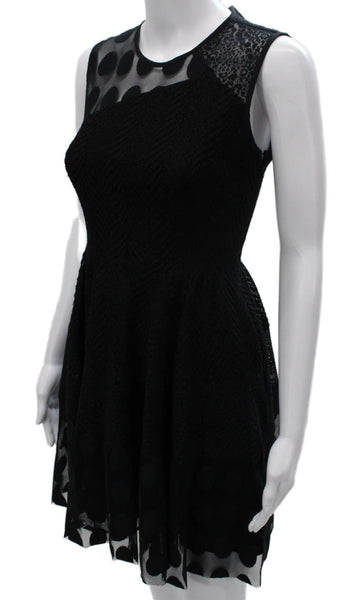 Nanette Lepore Women Fit & Flare Dress Black Sleeveless Round Neck Size 4
