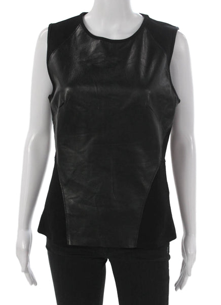 Graham & Spencer Womens Colorblock Rayon Sleeveless Round Neck Tank Black Size M