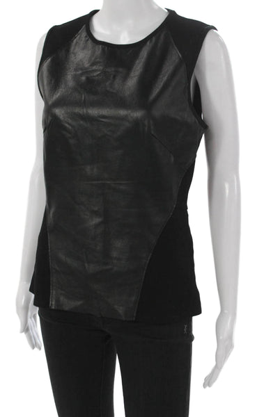 Graham & Spencer Womens Colorblock Rayon Sleeveless Round Neck Tank Black Size M
