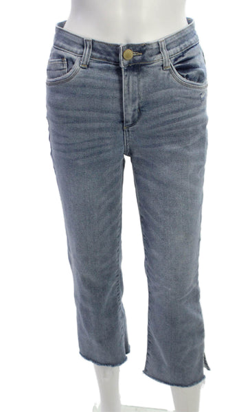 Wit & Wisdom Womens Cropped High Rise Blue Jeans Cotton Blend Size 0