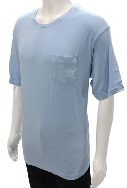 Peter Millar Mens Blue Crew Neck Short Sleeve Organic Cotton Tee Size 2XL
