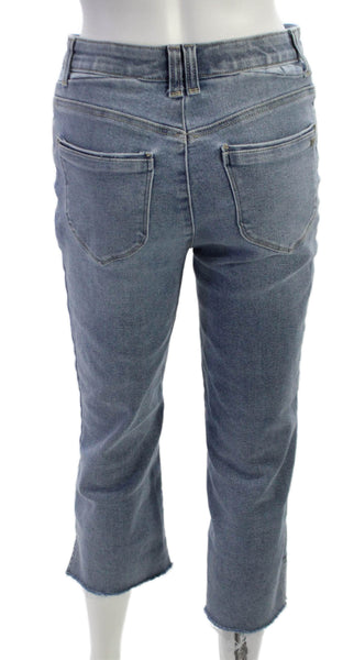 Wit & Wisdom Womens Cropped High Rise Blue Jeans Cotton Blend Size 0
