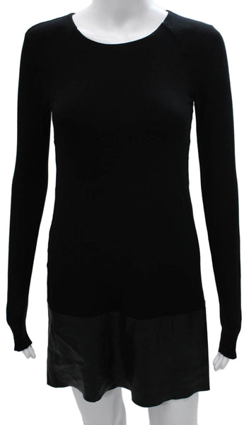 Bailey 44 Women Sweater Dress Black Long Sleeve Round Neck Pullover Size S