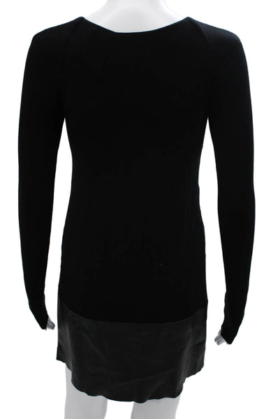 Bailey 44 Women Sweater Dress Black Long Sleeve Round Neck Pullover Size S