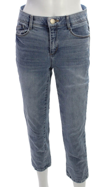Wit & Wisdom Womens Cropped High Rise Blue Cotton Jeans Size 2P