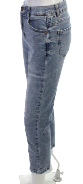 Wit & Wisdom Womens Cropped High Rise Blue Cotton Jeans Size 2P