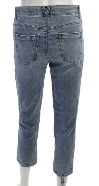 Wit & Wisdom Womens Cropped High Rise Blue Cotton Jeans Size 2P
