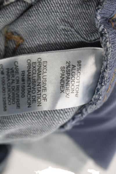 Wit & Wisdom Womens Cropped High Rise Blue Cotton Jeans Size 2P