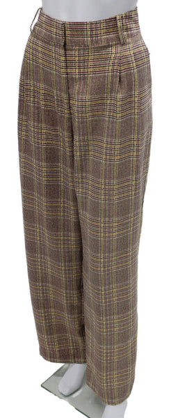 Sanctuary Women Brown Plaid Dress Pants Zip Polyester Size M