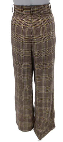 Sanctuary Women Brown Plaid Dress Pants Zip Polyester Size M