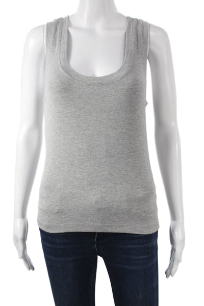Stateside Women Basic Gray Tank Scoop Neck 95% Micro Modal Sleeveless Size L