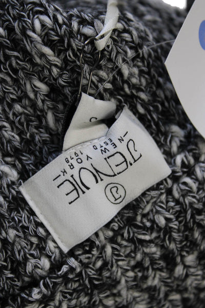 J Envie Women Collared Sleeveless Vest Sweater Gray Acrylic Petite Size S