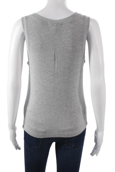 Stateside Women Basic Gray Tank Scoop Neck 95% Micro Modal Sleeveless Size L