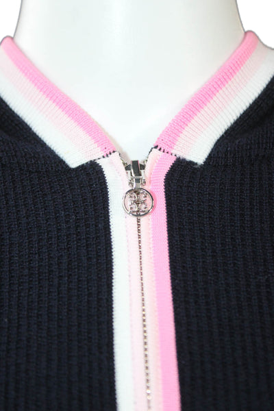 G/Fore Womens Silk Collared Zip Pullover Hoodie Long Sleeve Blue Size S