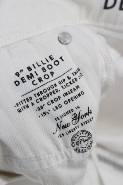 J Crew Women White Bootcut Jeans High Rise Cotton Blend Size 26