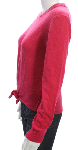 Minnie Rose Womens Pullover Cashmere Crew Neck Long Sleeve Pink Sweater Size XS
