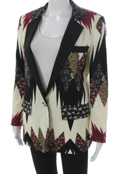 Etro Womens Multicolor Geometric 88% Wool Pant Suit Blazer Size 38