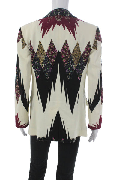 Etro Womens Multicolor Geometric 88% Wool Pant Suit Blazer Size 38