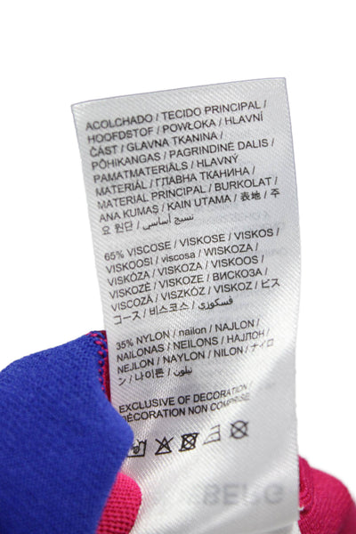 Magaschoni Womens Color Block Collared Full Zip Viscose Sweater Size XL