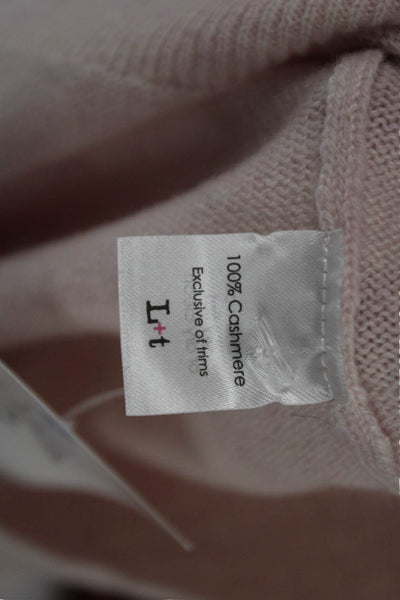 LT Women Pullover Pink Cashmere V-Neck Long Sleeve Size M