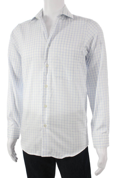 Pronto Uomo Mens Cotton Pocketed Button Down Shirt White Size 32