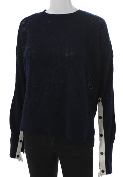 La Ligne Womens Blue Wool Pullover Sweater Crew Neck Long Sleeve Size S
