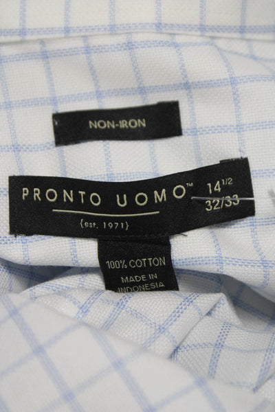 Pronto Uomo Mens Cotton Pocketed Button Down Shirt White Size 32