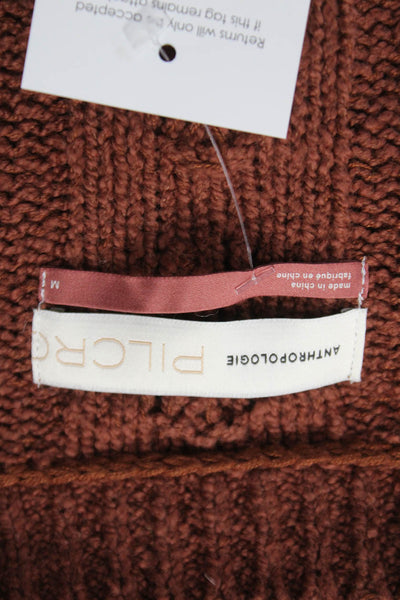 Pilcro Anthropologie Womens Brown Cotton Cardigan Long Sleeve Size M