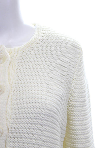 Michael Stars Women Cardigan Ivory Cotton Long Sleeve Size L