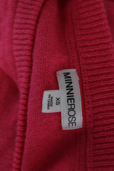 Minnie Rose Womens Pink Cashmere Pullover Sweater Crew Neck Solid Size XS