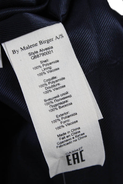 Vince Women Collared Shirt Blazer Long Sleeve Blue Polyamide Size L