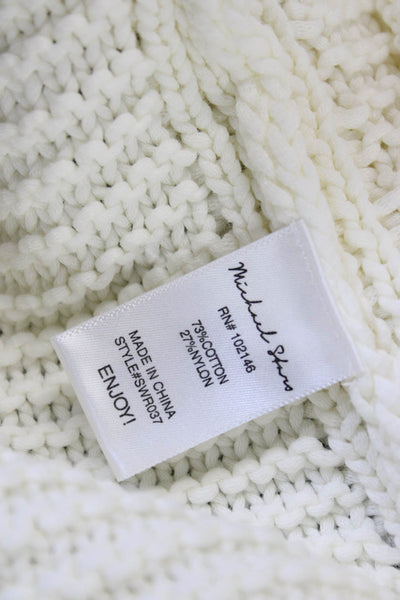 Michael Stars Women Cardigan Ivory Cotton Long Sleeve Size L