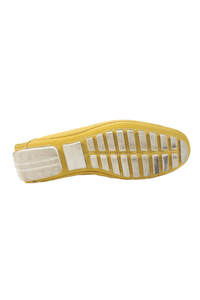 Calvin Klein Mens Leather Square Toe Casual Loafers Yellow Size 8