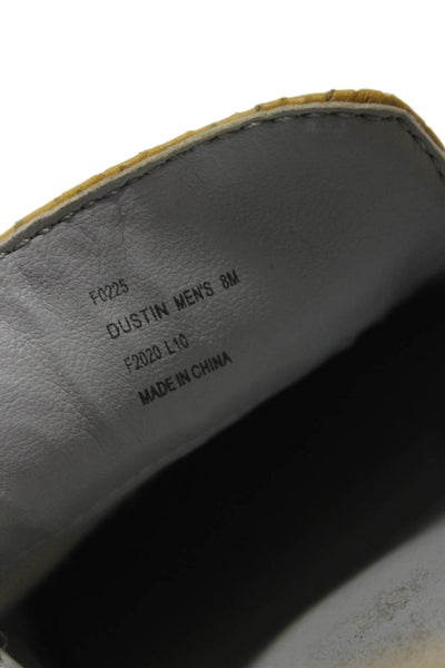 Calvin Klein Mens Leather Square Toe Casual Loafers Yellow Size 8