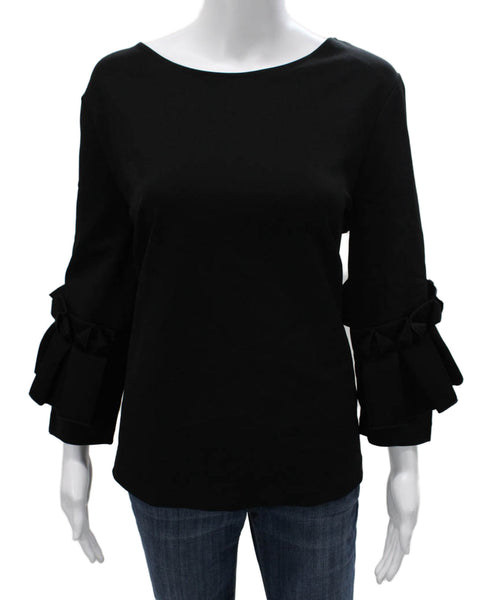 COS Women Blue Viscose Blend Long Sleeve Round Neck Blouse Size L