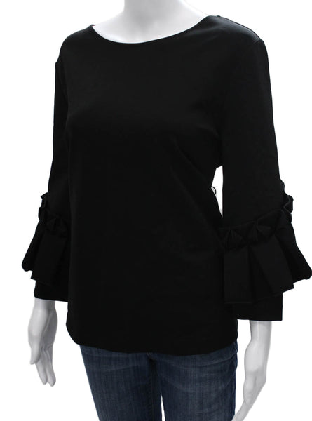COS Women Blue Viscose Blend Long Sleeve Round Neck Blouse Size L