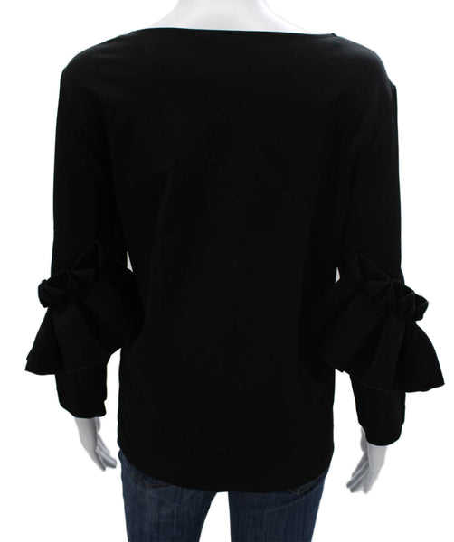 COS Women Blue Viscose Blend Long Sleeve Round Neck Blouse Size L