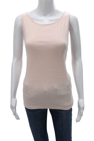 J Crew Women Basic Tank Pink Scoop Neck Cotton Sleeveless Size L