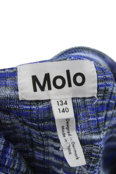 Molo Childrens Girls Long Sleeves Sweater Dress Blue Size 9-10