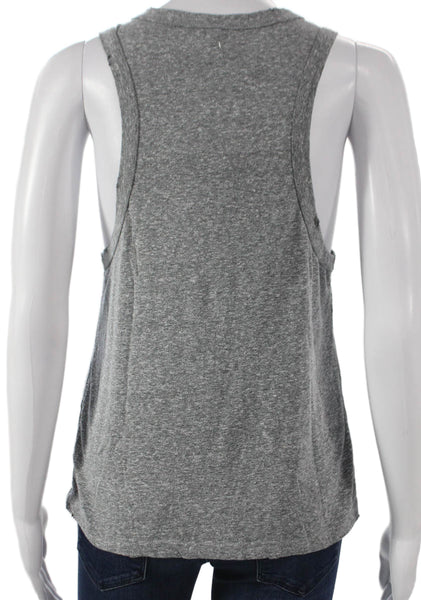 Z Supply Women Basic Sleeveless Tank Gray Round Neck Size S